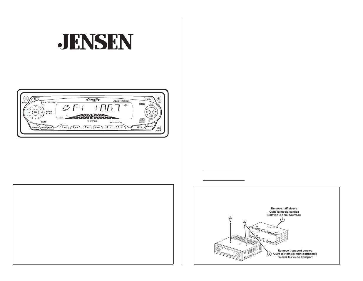 Audiovox CD4720 User Manual | 16 pages