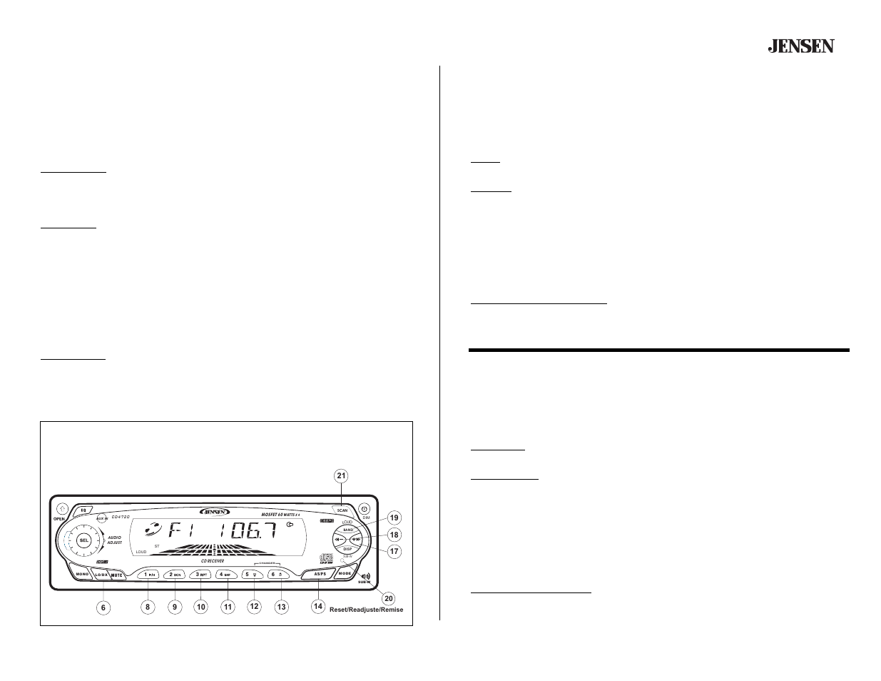 Cd4720, Tuner operation (continued), Operación de la radio (continuado) | Fonctionnement de la radio (continué) | Audiovox CD4720 User Manual | Page 9 / 16
