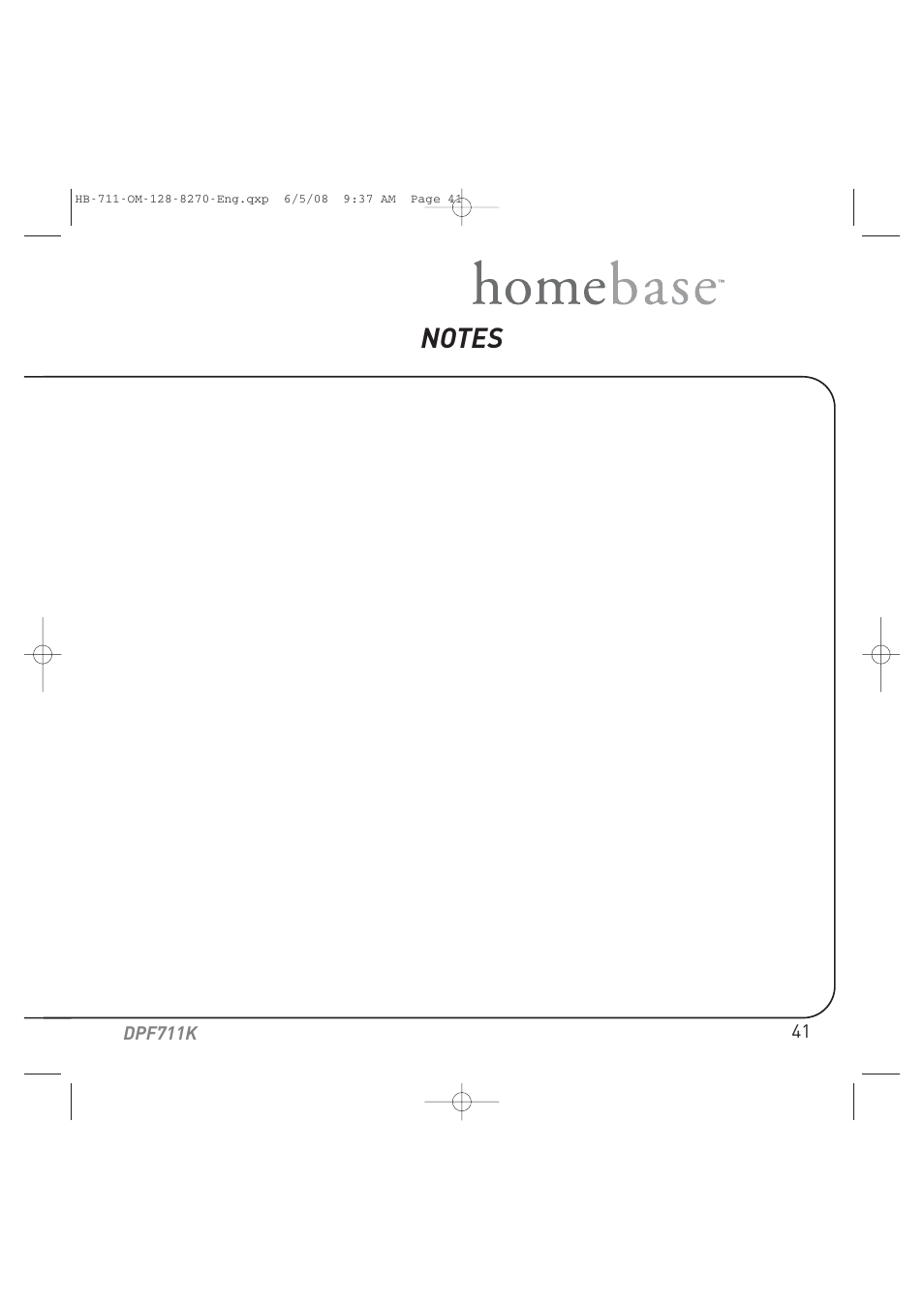 Audiovox HOME BASE DPF711K User Manual | Page 41 / 44