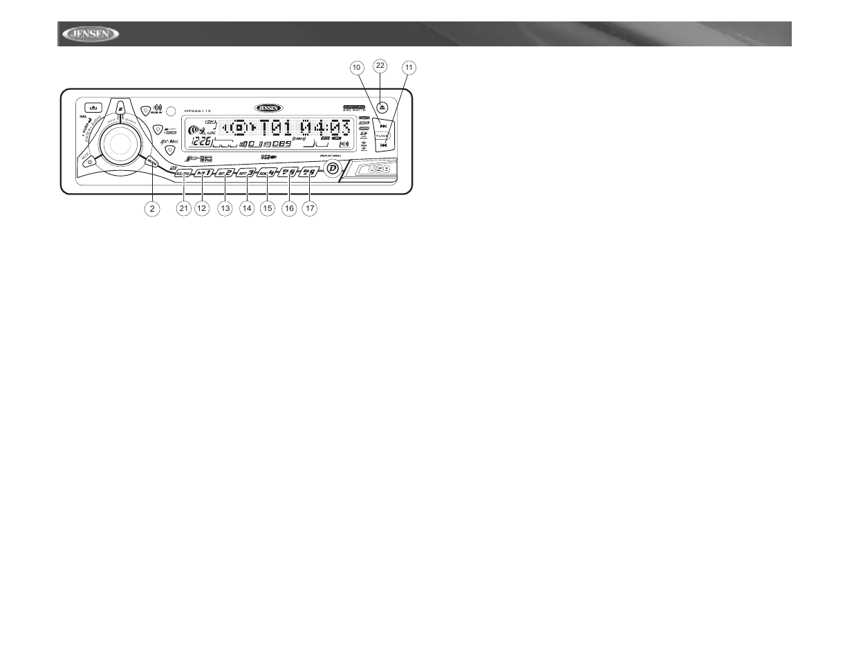 Mpa6611x, Mp3/wma operation | Audiovox Jensen MPA6611X User Manual | Page 12 / 20