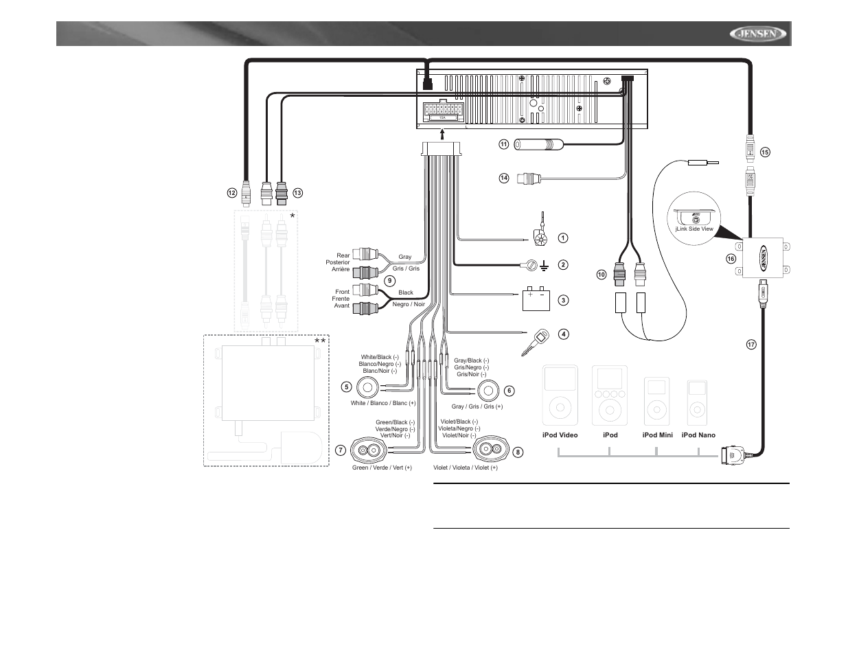 Mpa6611x, Wiring | Audiovox Jensen MPA6611X User Manual | Page 3 / 20