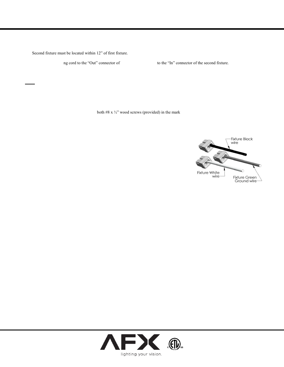 Ell series, Line voltage led undercabinet fixture | AFX ELL9WH User Manual | Page 2 / 2