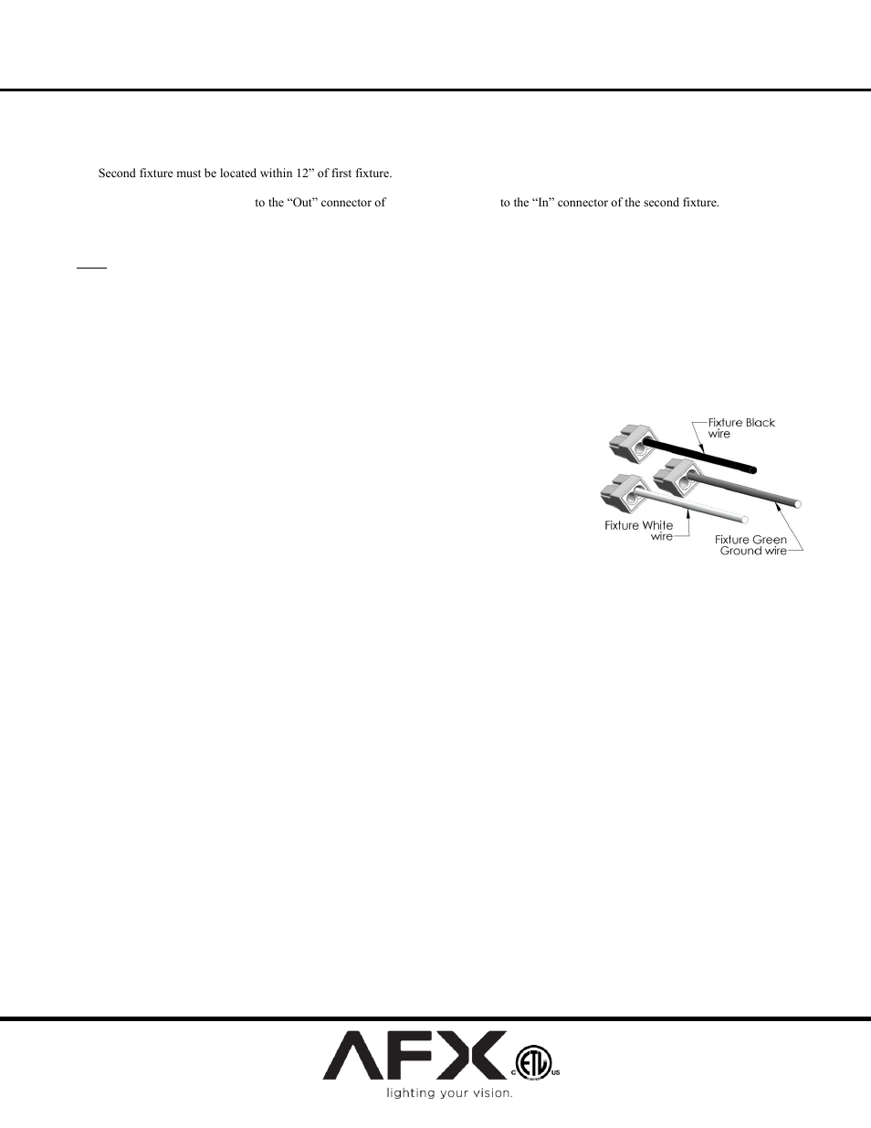 Nll series, Line voltage led undercabinet fixture | AFX NLL22SS User Manual | Page 2 / 2