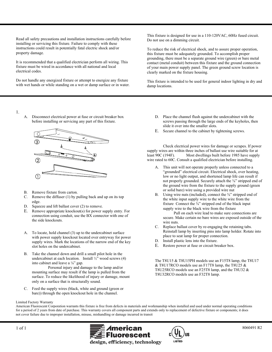 AFX T8U17 User Manual | 1 page