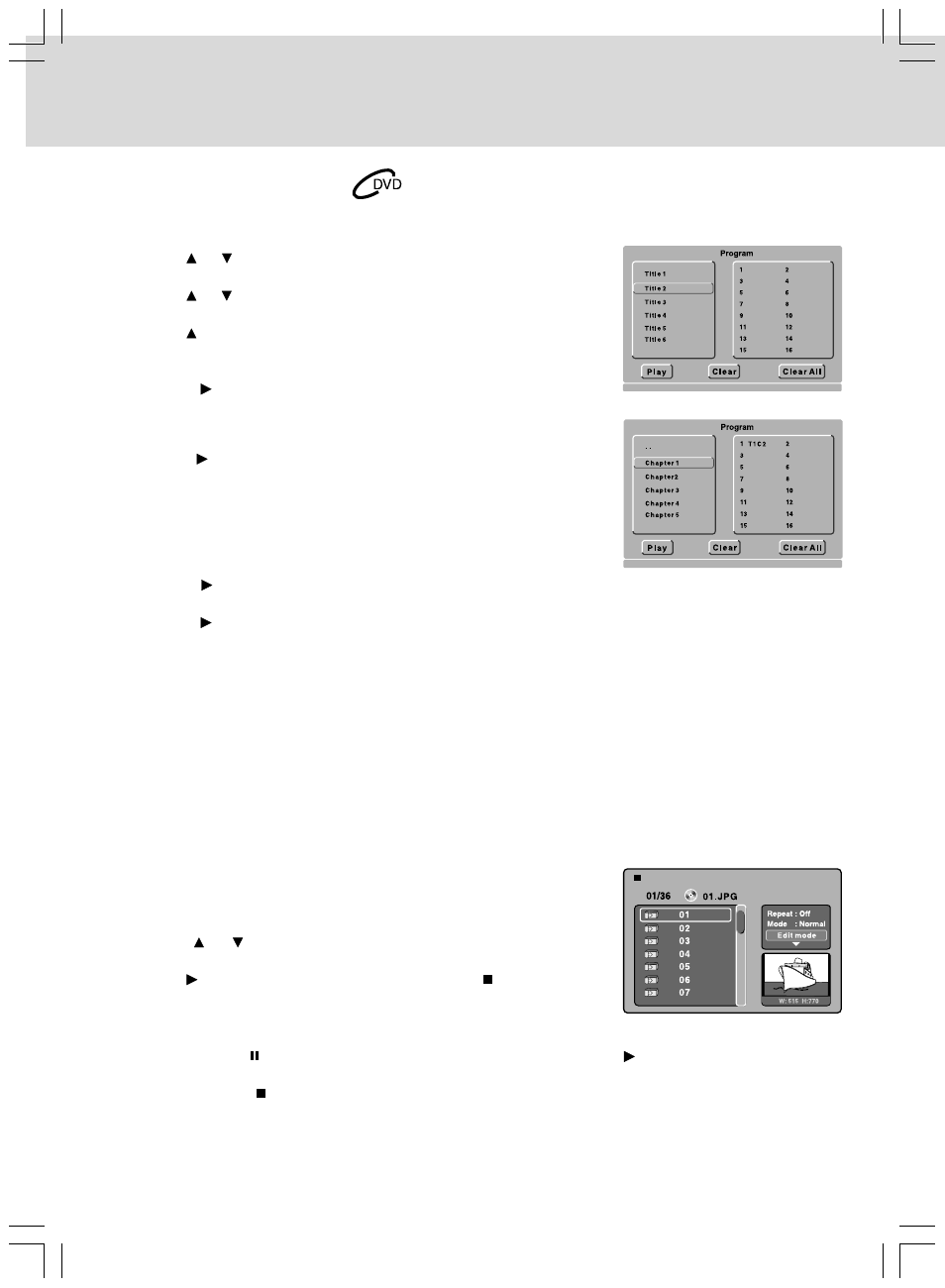 Viewing jpeg files | Audiovox VE927 User Manual | Page 21 / 31