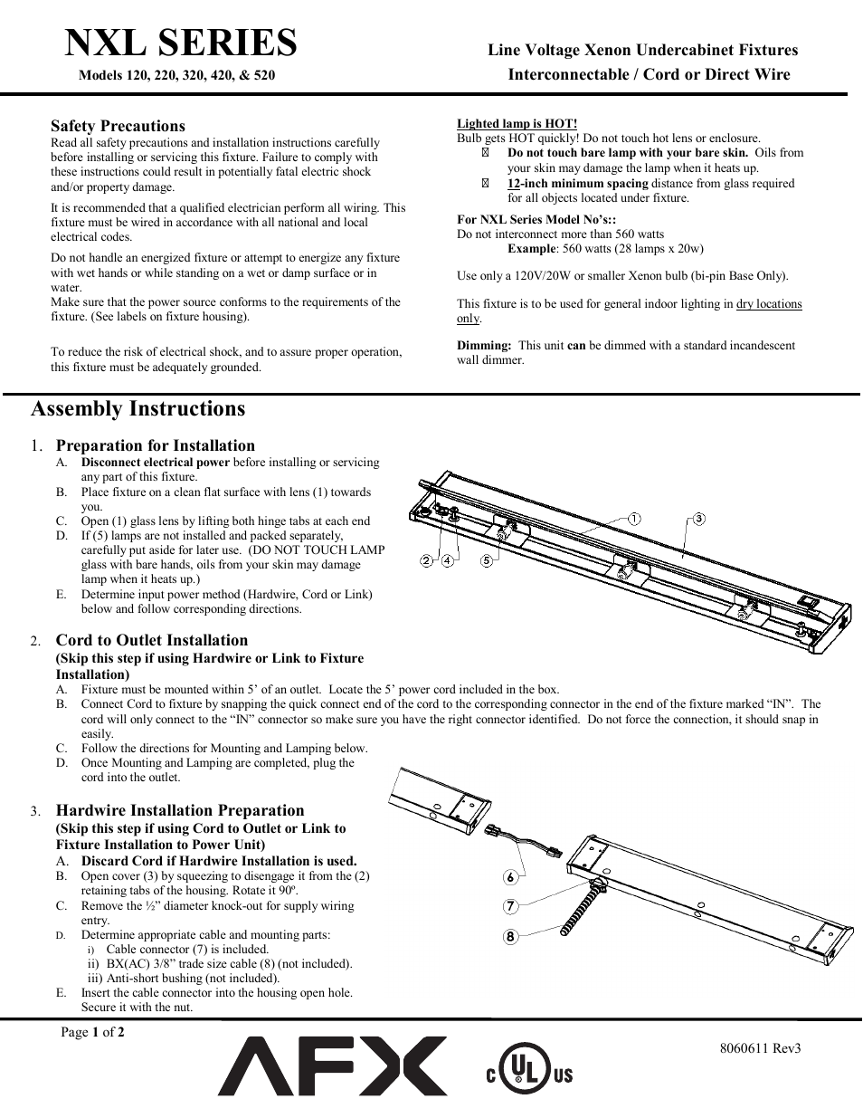AFX NXL220SS User Manual | 2 pages