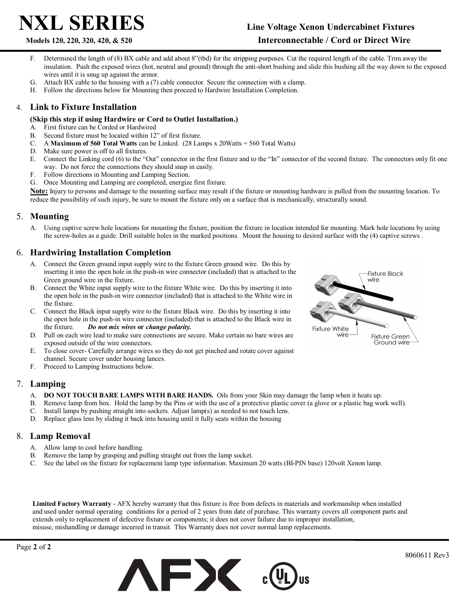 Nxl series | AFX NXL220SS User Manual | Page 2 / 2