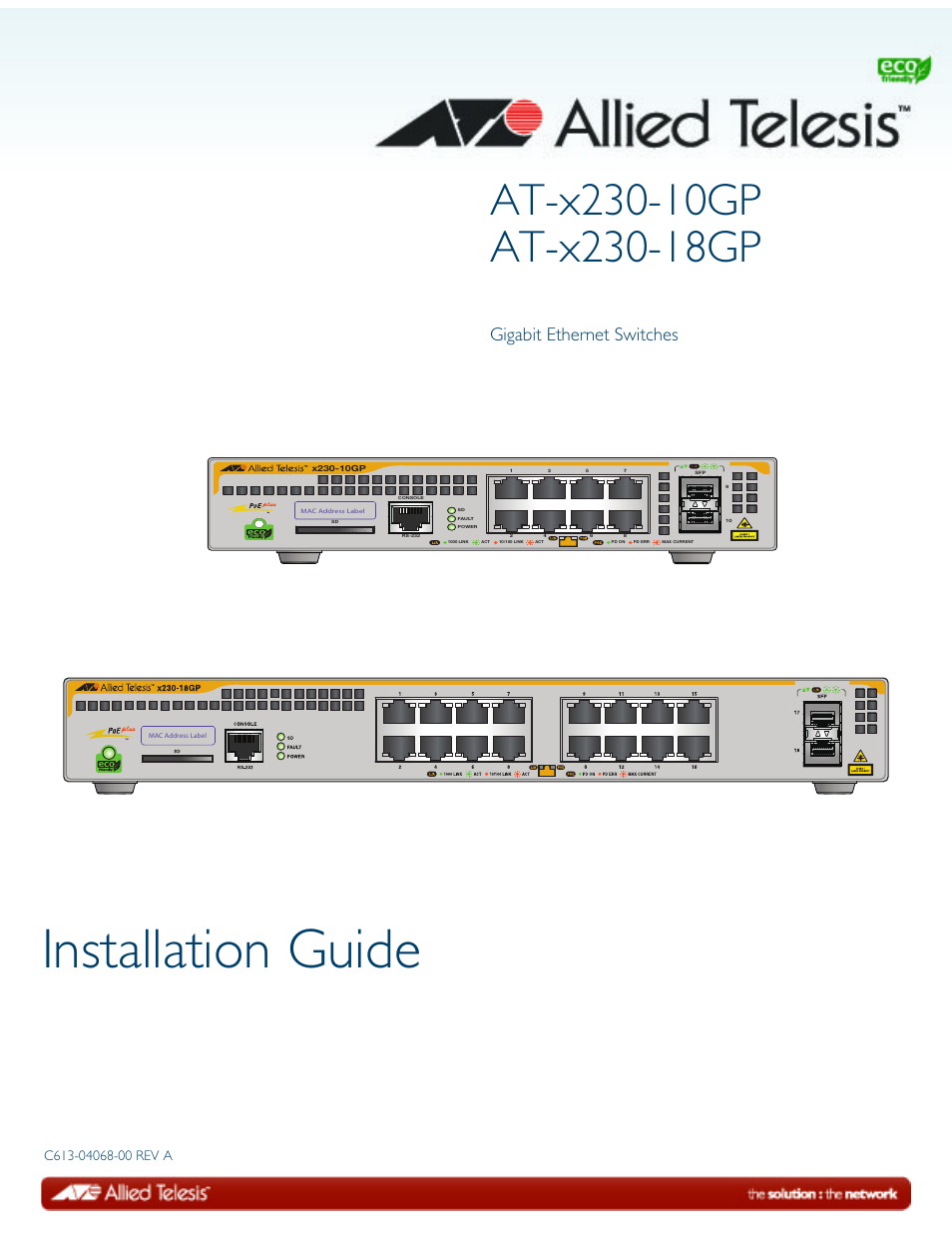 Allied Telesis AT-x230-18GP User Manual | 80 pages