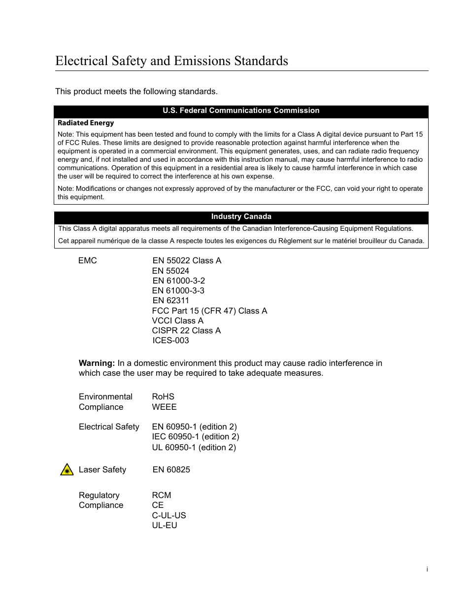 Electrical safety and emissions standards | Allied Telesis AT-x230-18GP User Manual | Page 3 / 80
