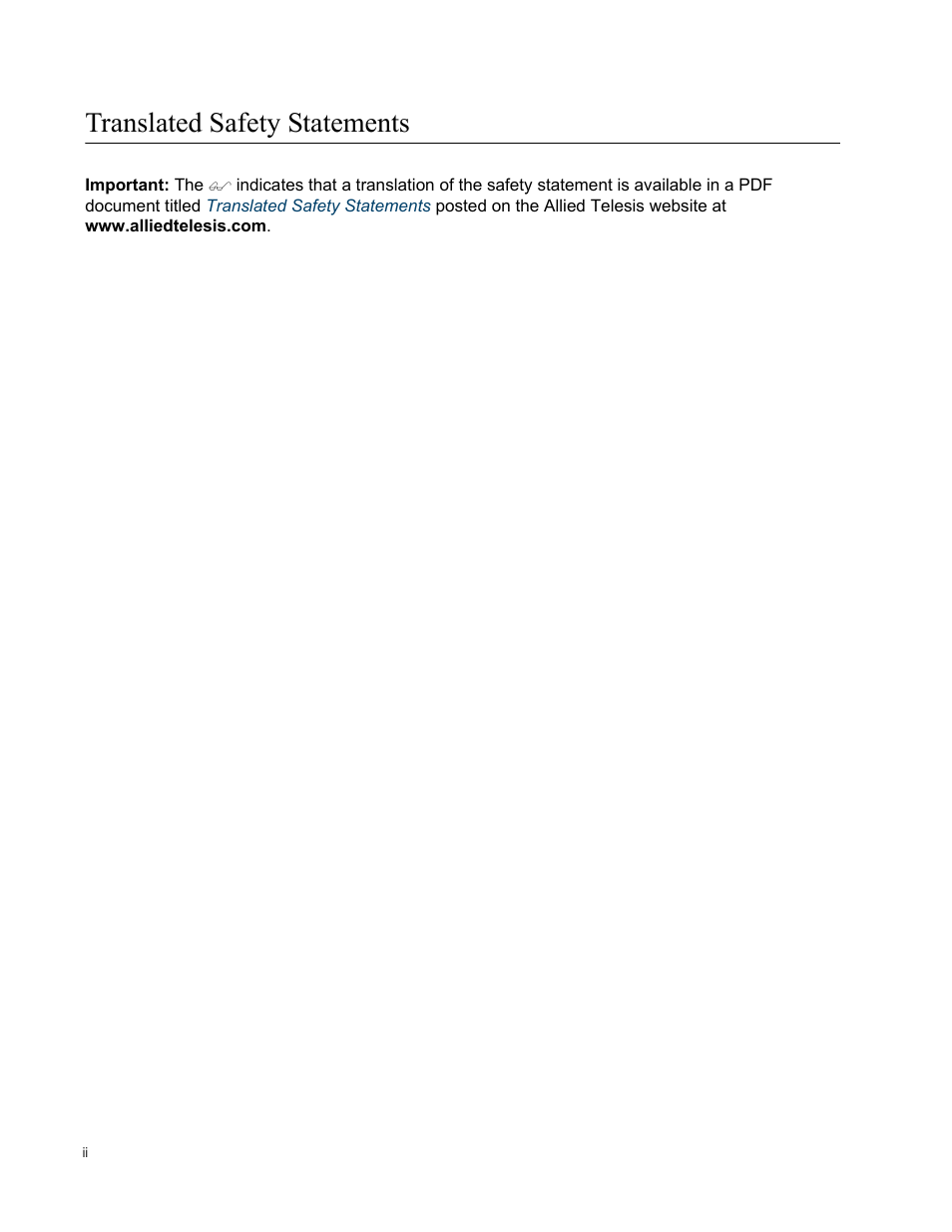Translated safety statements | Allied Telesis AT-x230-18GP User Manual | Page 4 / 80