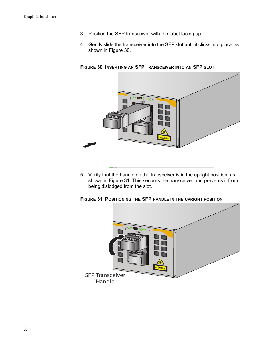 Sfp transceiver handle | Allied Telesis AT-x230-18GP User Manual | Page 70 / 80