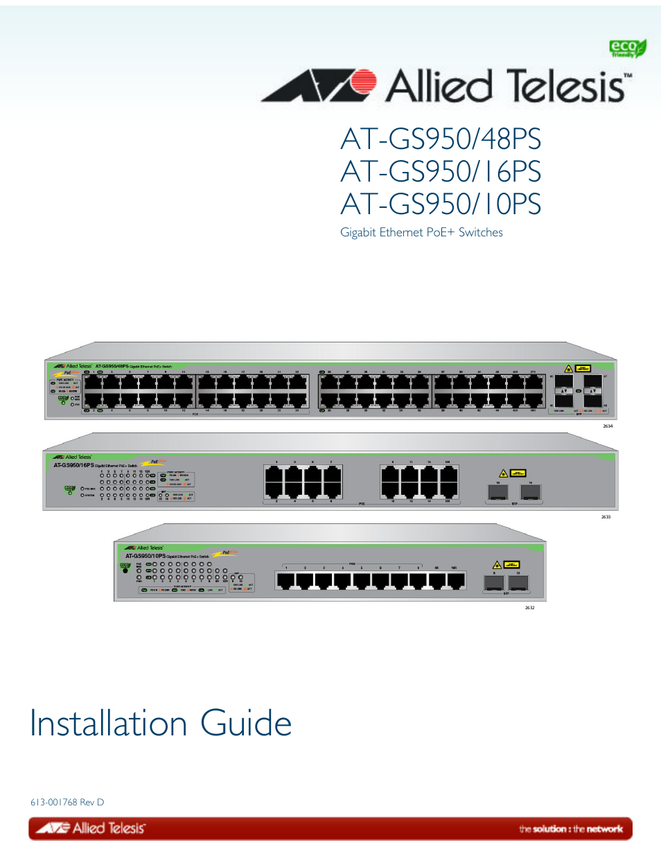 Allied Telesis AT-GS950/10PS User Manual | 64 pages