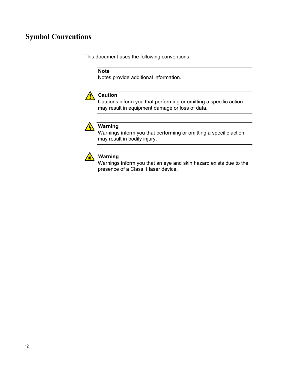 Symbol conventions | Allied Telesis AT-GS950/10PS User Manual | Page 12 / 64