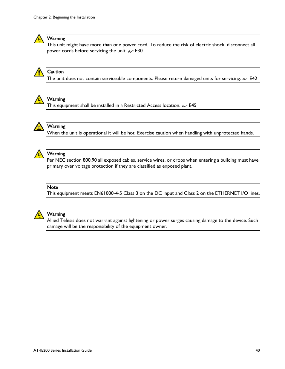 Allied Telesis IE200 Series User Manual | Page 40 / 70
