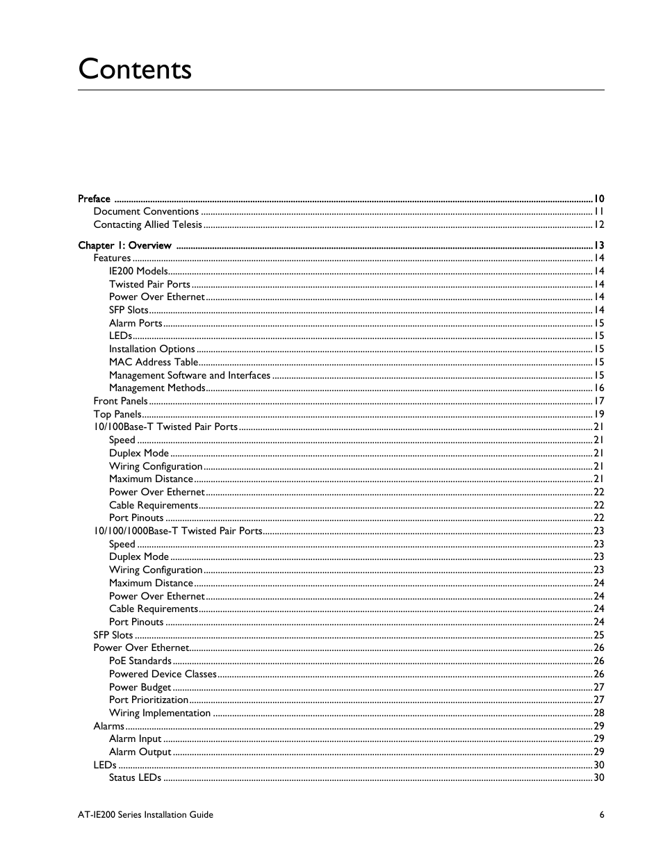 Allied Telesis IE200 Series User Manual | Page 6 / 70