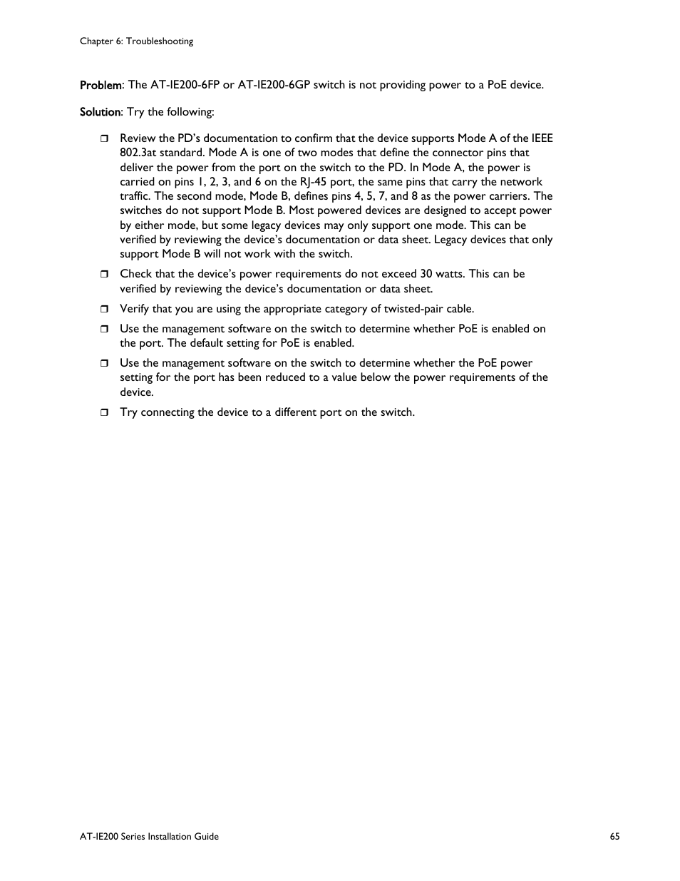 Allied Telesis IE200 Series User Manual | Page 65 / 70