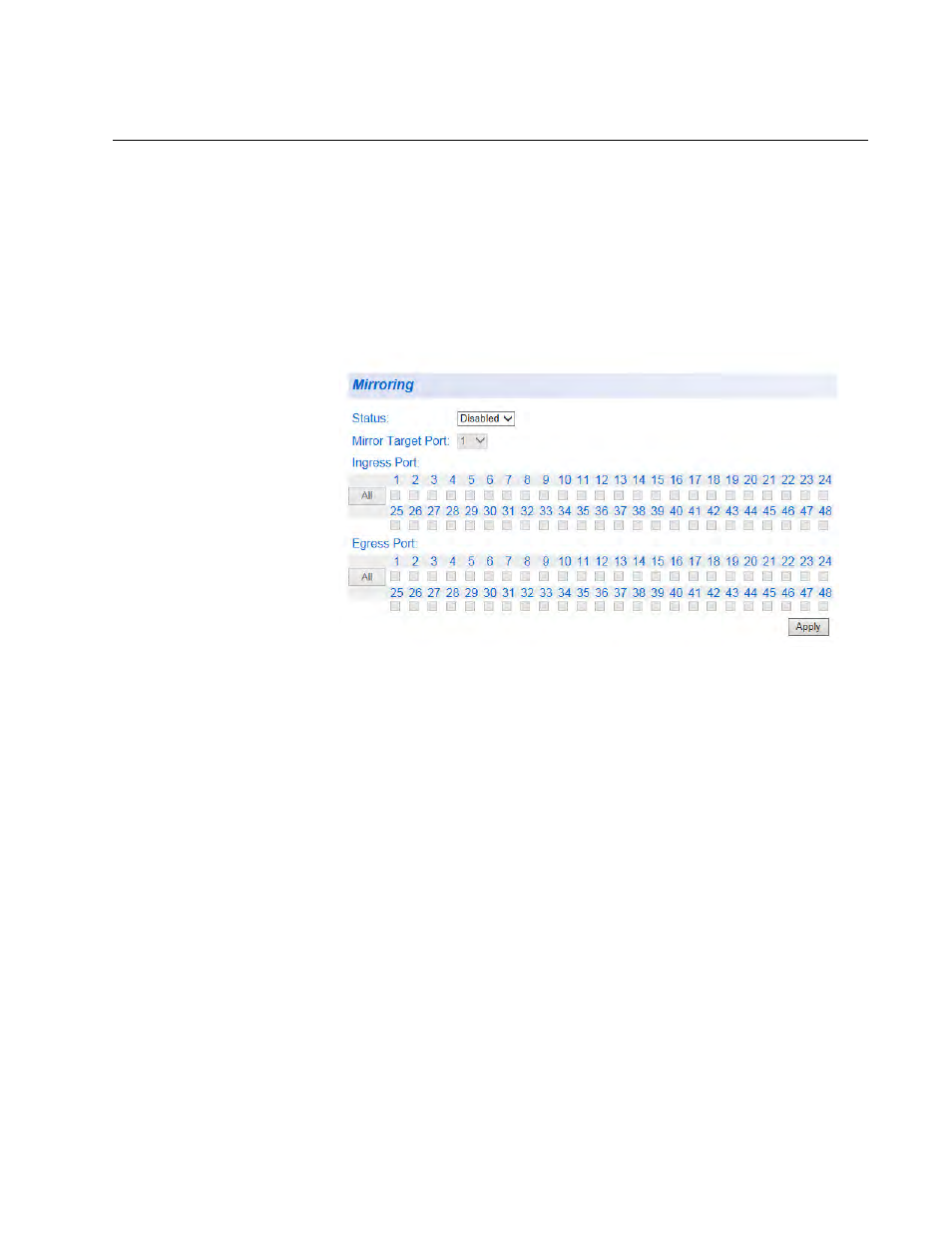 Port mirroring configuration | Allied Telesis AT-GS950/48 User Manual | Page 121 / 410