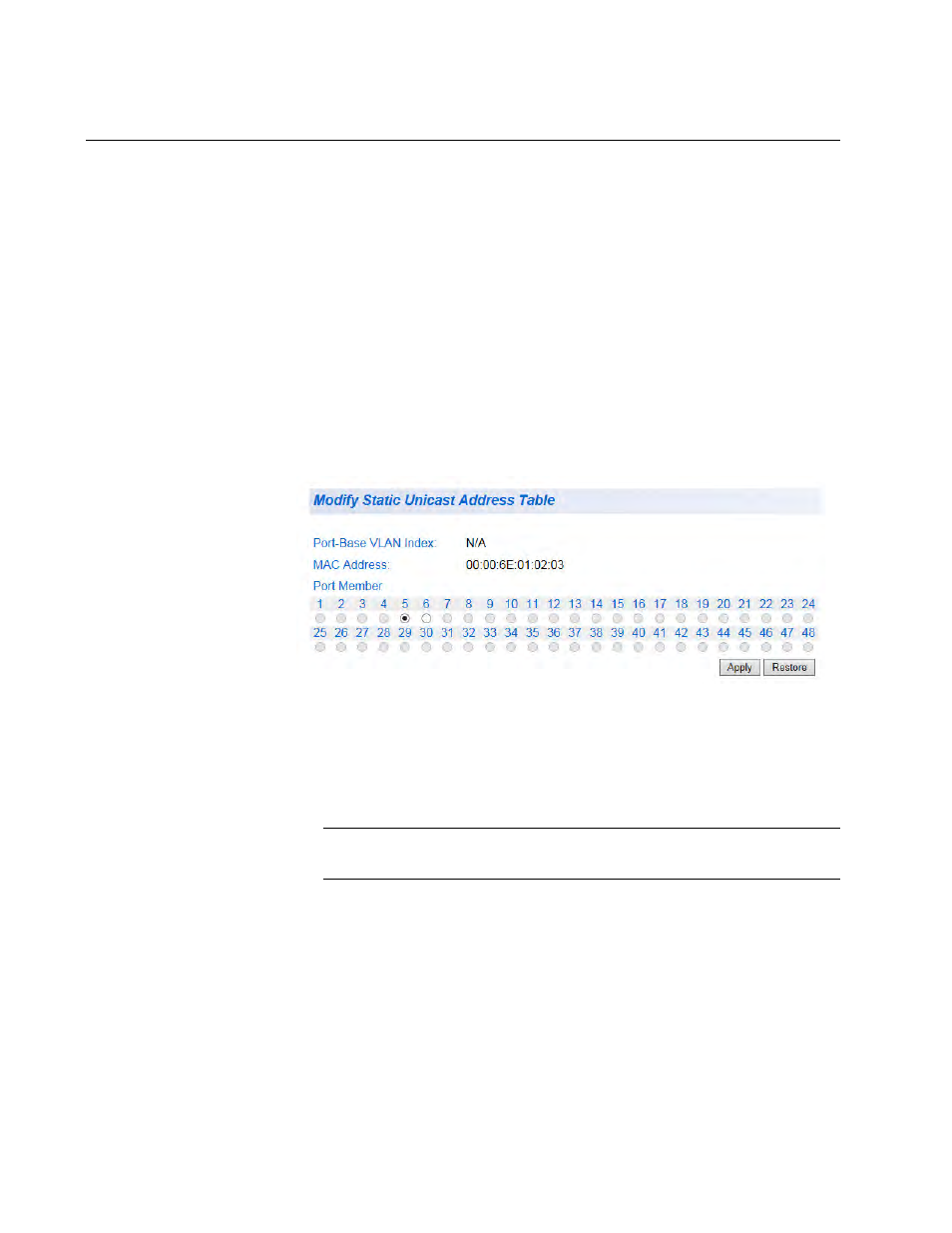 Modify static unicast address | Allied Telesis AT-GS950/48 User Manual | Page 134 / 410
