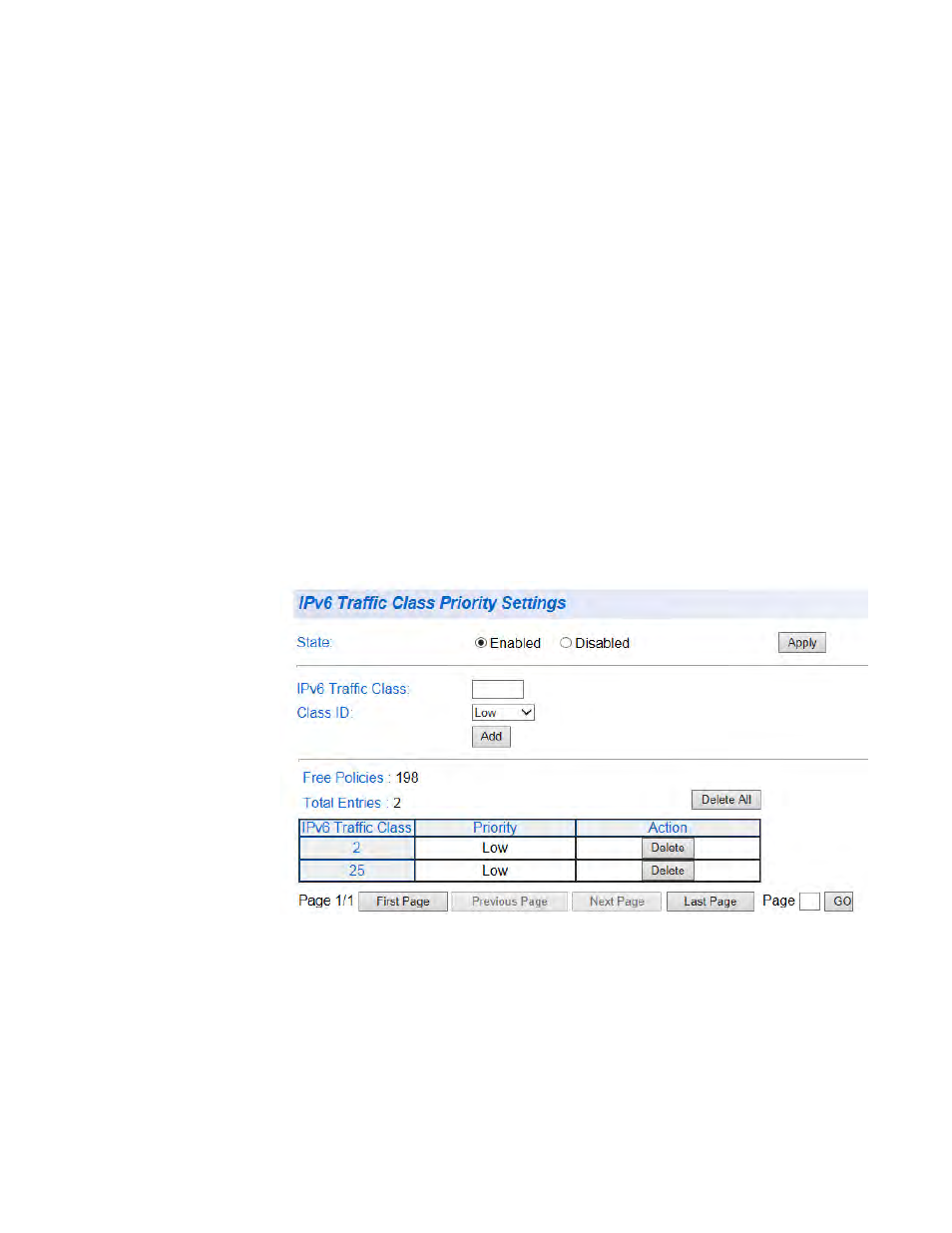Create ipv6 traffic class entries | Allied Telesis AT-GS950/48 User Manual | Page 207 / 410