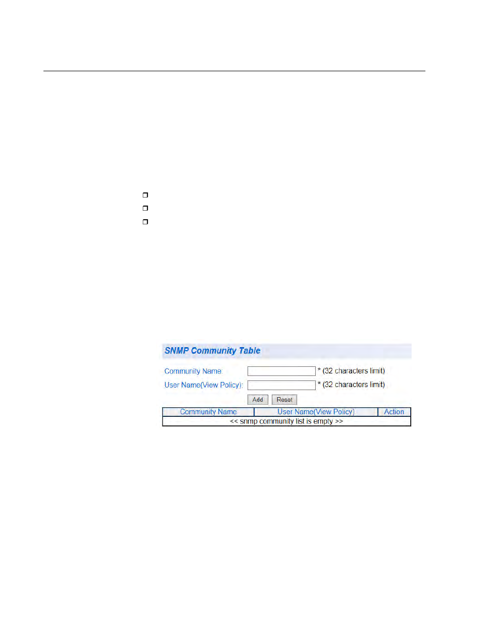 Snmp community strings, Create snmp community strings | Allied Telesis AT-GS950/48 User Manual | Page 218 / 410