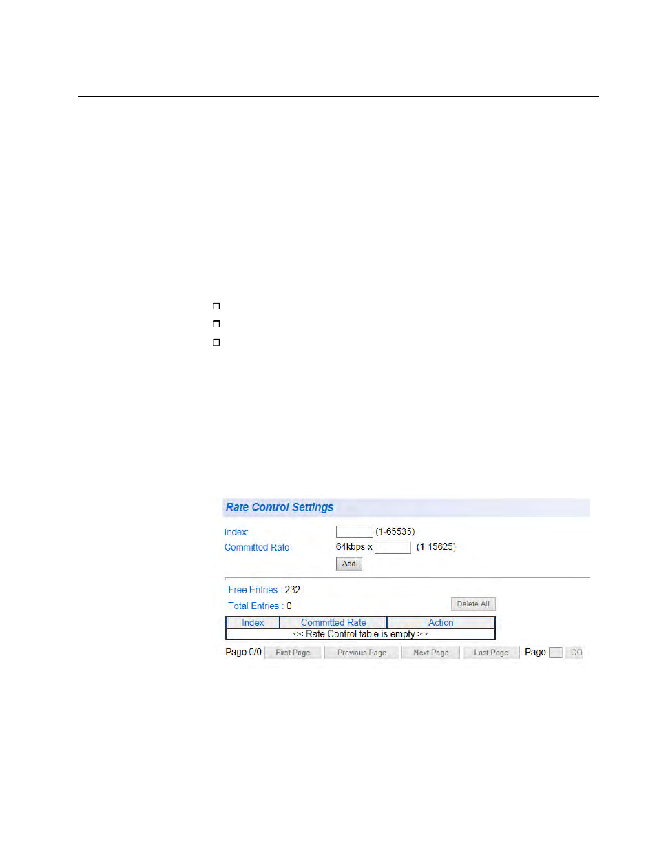 Rate control settings, Create a rate control entry | Allied Telesis AT-GS950/48 User Manual | Page 253 / 410