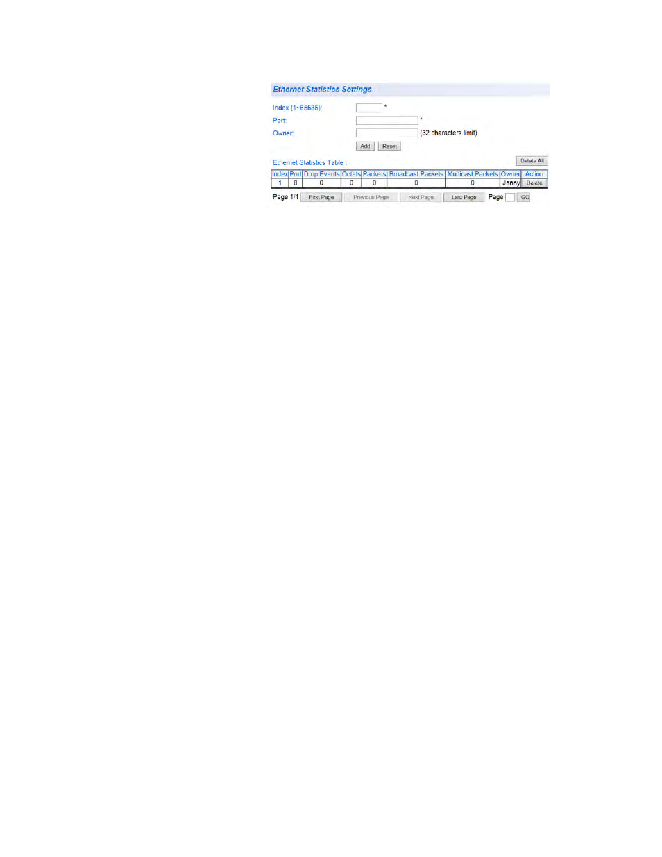 Ethernet statistics configuration example | Allied Telesis AT-GS950/48 User Manual | Page 263 / 410