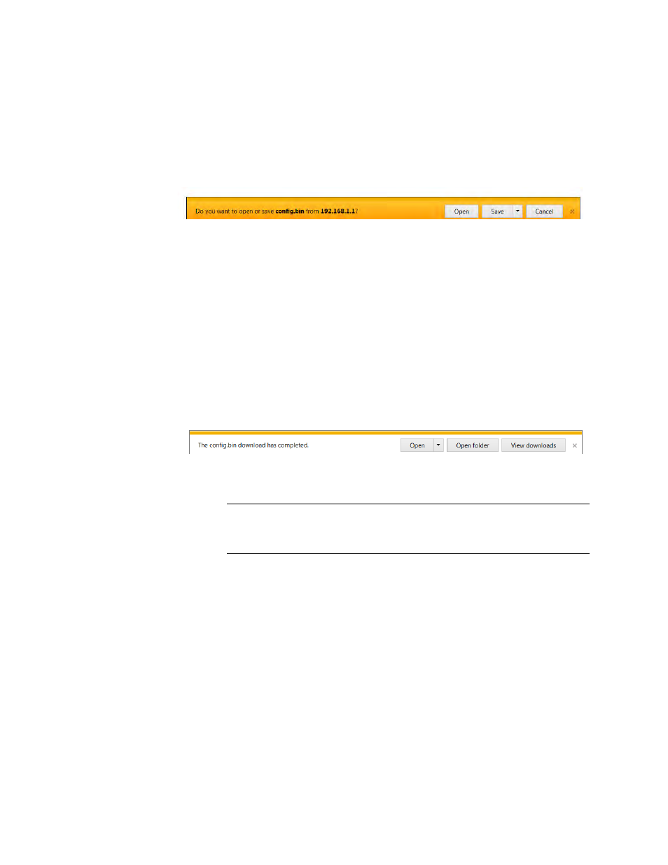 Configuration file download, Save configuration file message, Download complete message | Allied Telesis AT-GS950/48 User Manual | Page 346 / 410