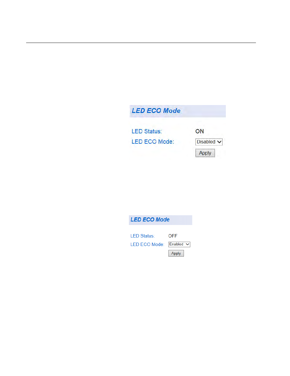 Enable led eco mode, Led eco mode enabled | Allied Telesis AT-GS950/48 User Manual | Page 354 / 410