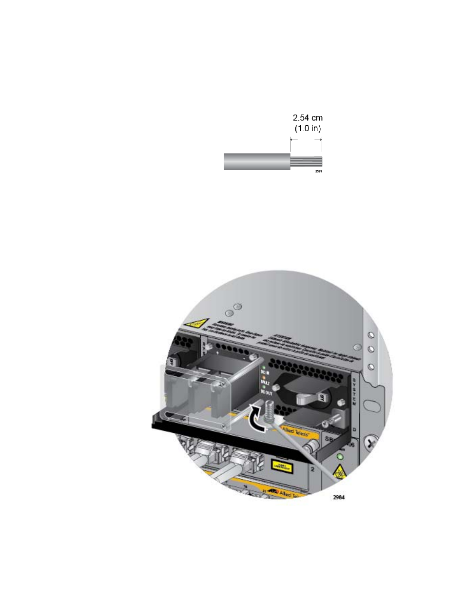 Connecting the grounding wire with bare wire | Allied Telesis AT-SBx81CFC960 User Manual | Page 184 / 322