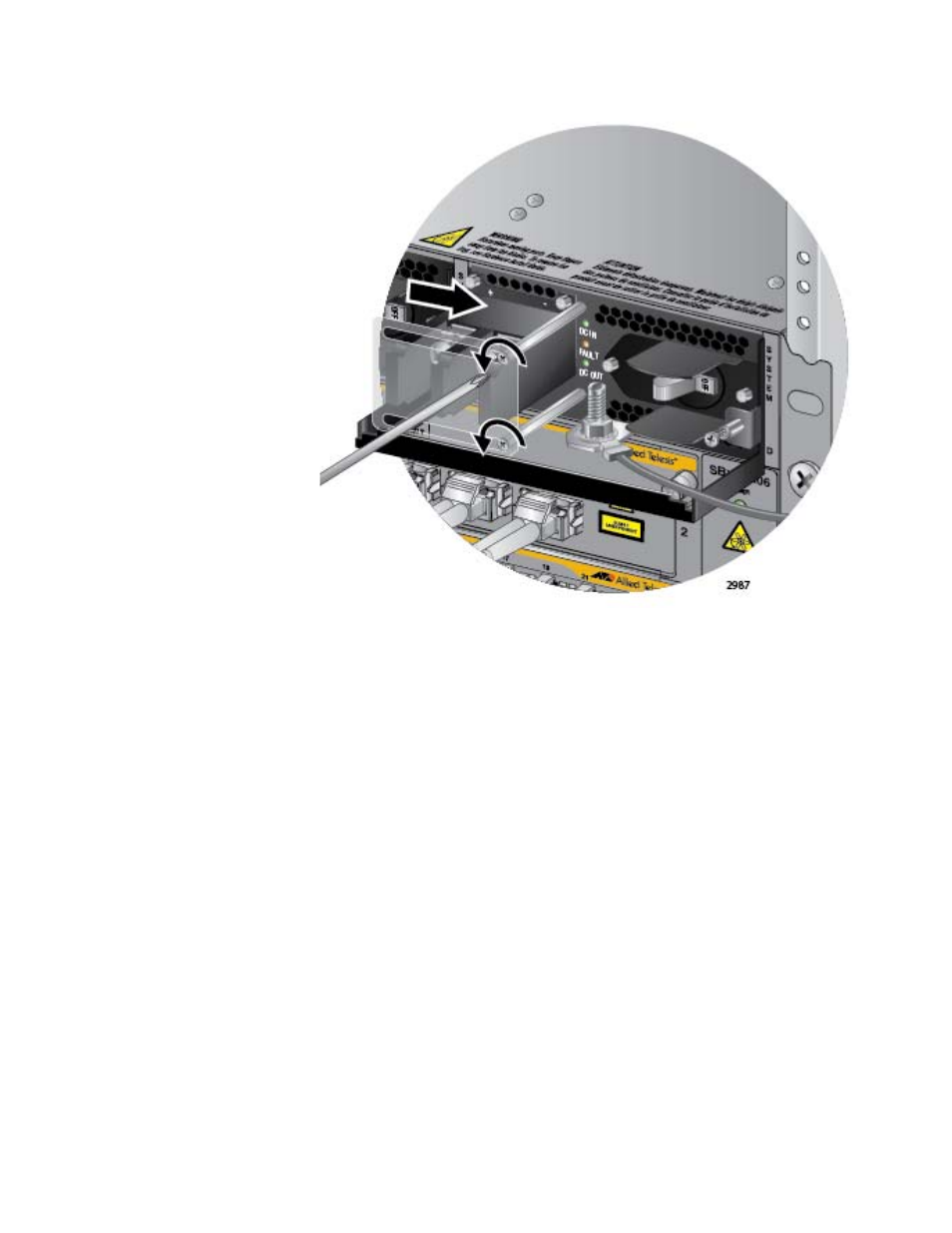 Figure 132: opening the plastic cover | Allied Telesis AT-SBx81CFC960 User Manual | Page 189 / 322