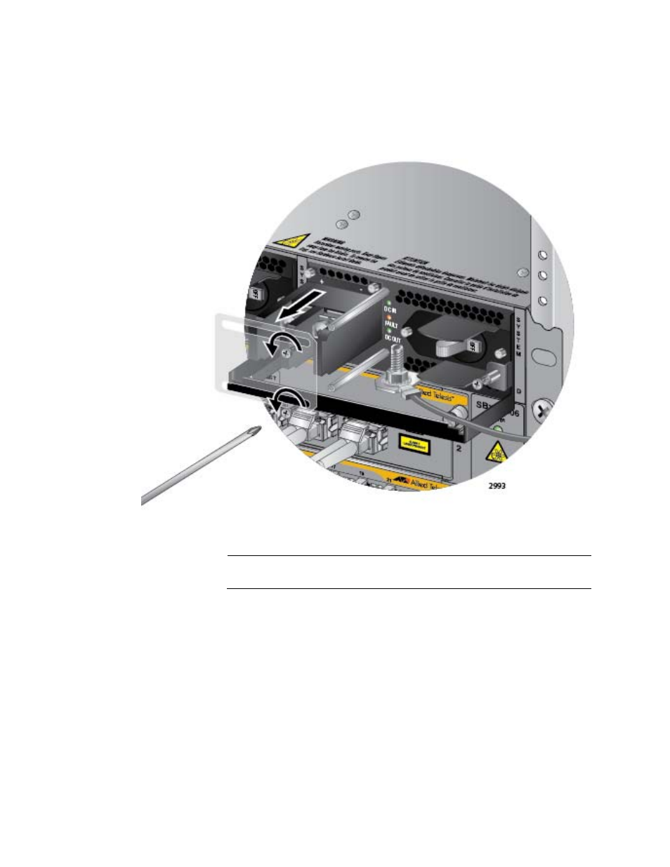 Figure 140: removing the plastic cover | Allied Telesis AT-SBx81CFC960 User Manual | Page 196 / 322