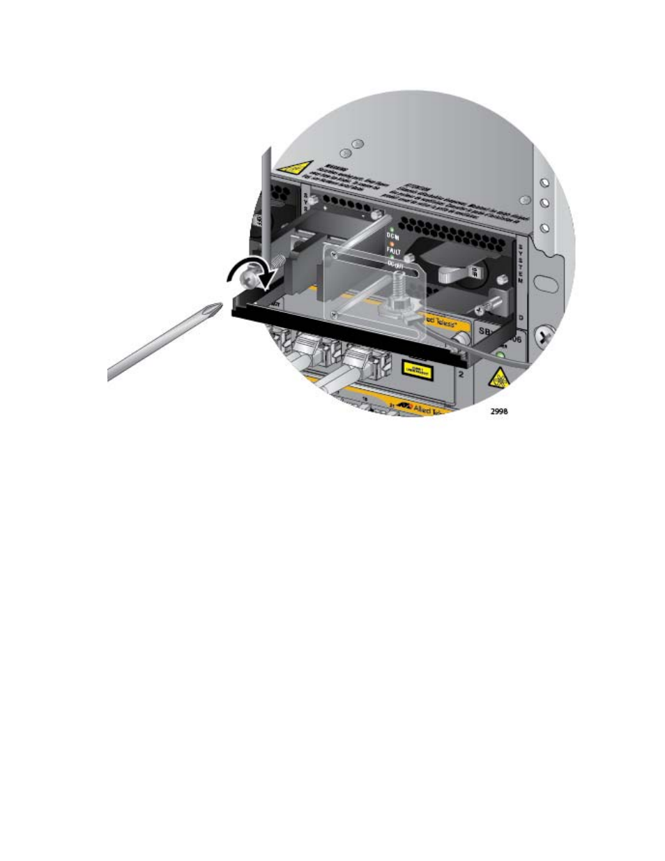Figure 146: connecting the positive lead wire | Allied Telesis AT-SBx81CFC960 User Manual | Page 202 / 322