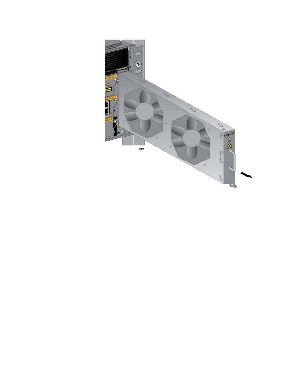 Installing a new at-sbxfan06 fan module | Allied Telesis AT-SBx81CFC960 User Manual | Page 256 / 322
