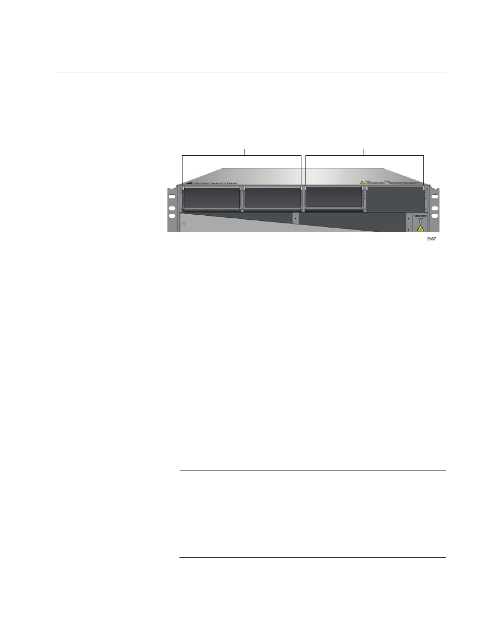 Slots for the power supplies, Figure 8: power supply slots | Allied Telesis AT-SBx81CFC960 User Manual | Page 27 / 322