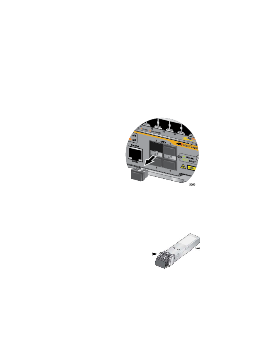 Installing and cabling the stacking transceivers | Allied Telesis AT-SBx81CFC960 User Manual | Page 300 / 322