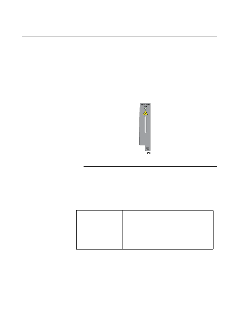 At-sbxfan06 module, Figure 12: at-sbxfan06 module, Table 4. at-sbxfan06 module led | Allied Telesis AT-SBx81CFC960 User Manual | Page 34 / 322