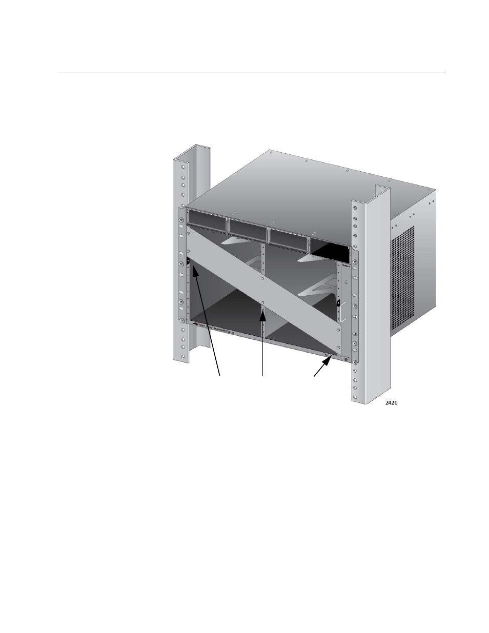 Removing the shipping brace, Figure 38: removing the shipping brace | Allied Telesis AT-SBx81CFC960 User Manual | Page 101 / 322