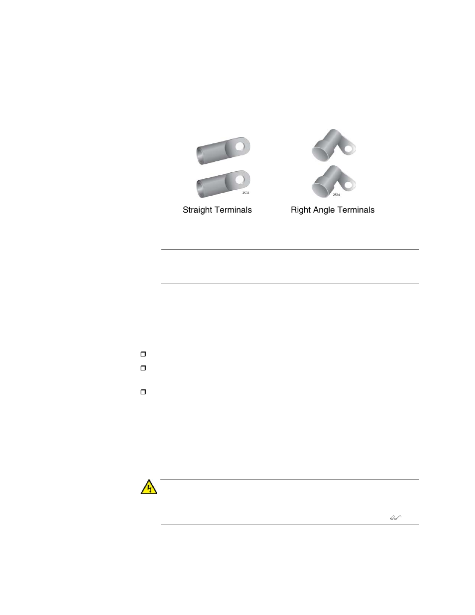 Choosing a method for attaching the power wires, Figure 124: power wire terminals | Allied Telesis AT-SBx81CFC960 User Manual | Page 184 / 322