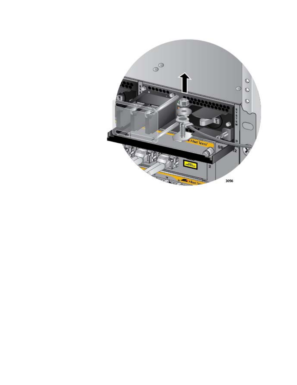 Figure 160: removing the grounding wire | Allied Telesis AT-SBx81CFC960 User Manual | Page 241 / 322
