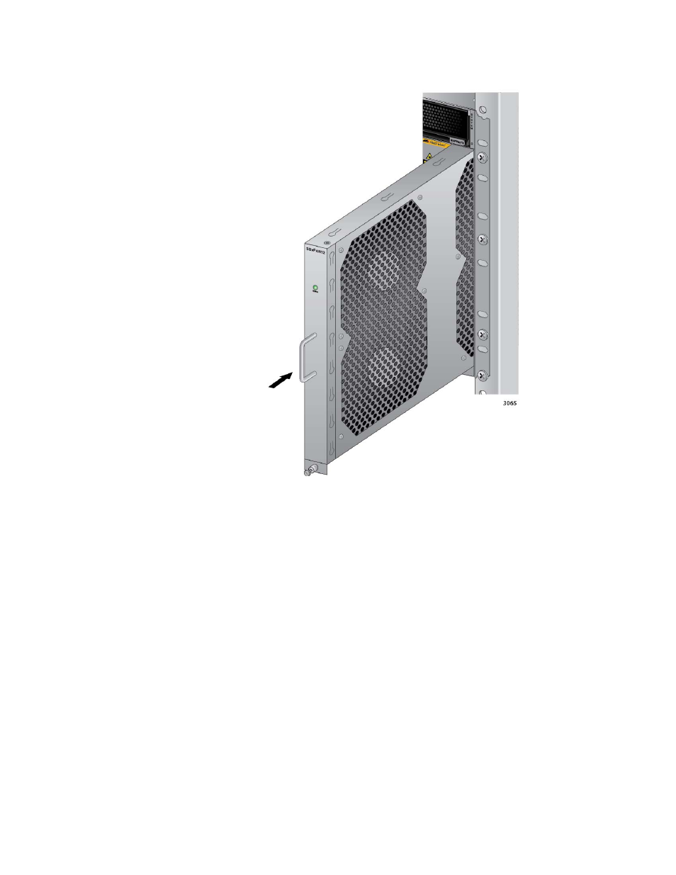 Installing a new at-sbxfan12 fan module | Allied Telesis AT-SBx81CFC960 User Manual | Page 256 / 322