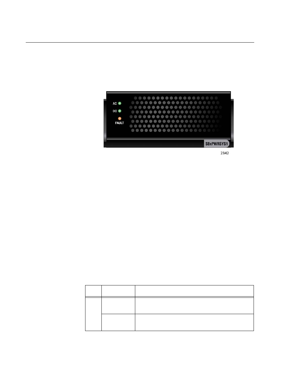 At-sbxpwrsys1 power supply, Leds, Figure 9: at-sbxpwrsys1 power supply | Table 1. at-sbxpwrsys1 power supply leds | Allied Telesis AT-SBx81CFC960 User Manual | Page 28 / 322