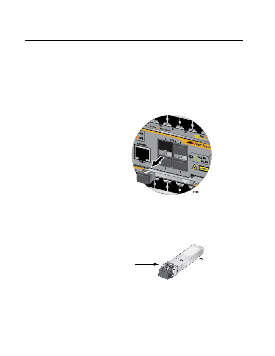 Installing and cabling the stacking transceivers | Allied Telesis AT-SBx81CFC960 User Manual | Page 300 / 322