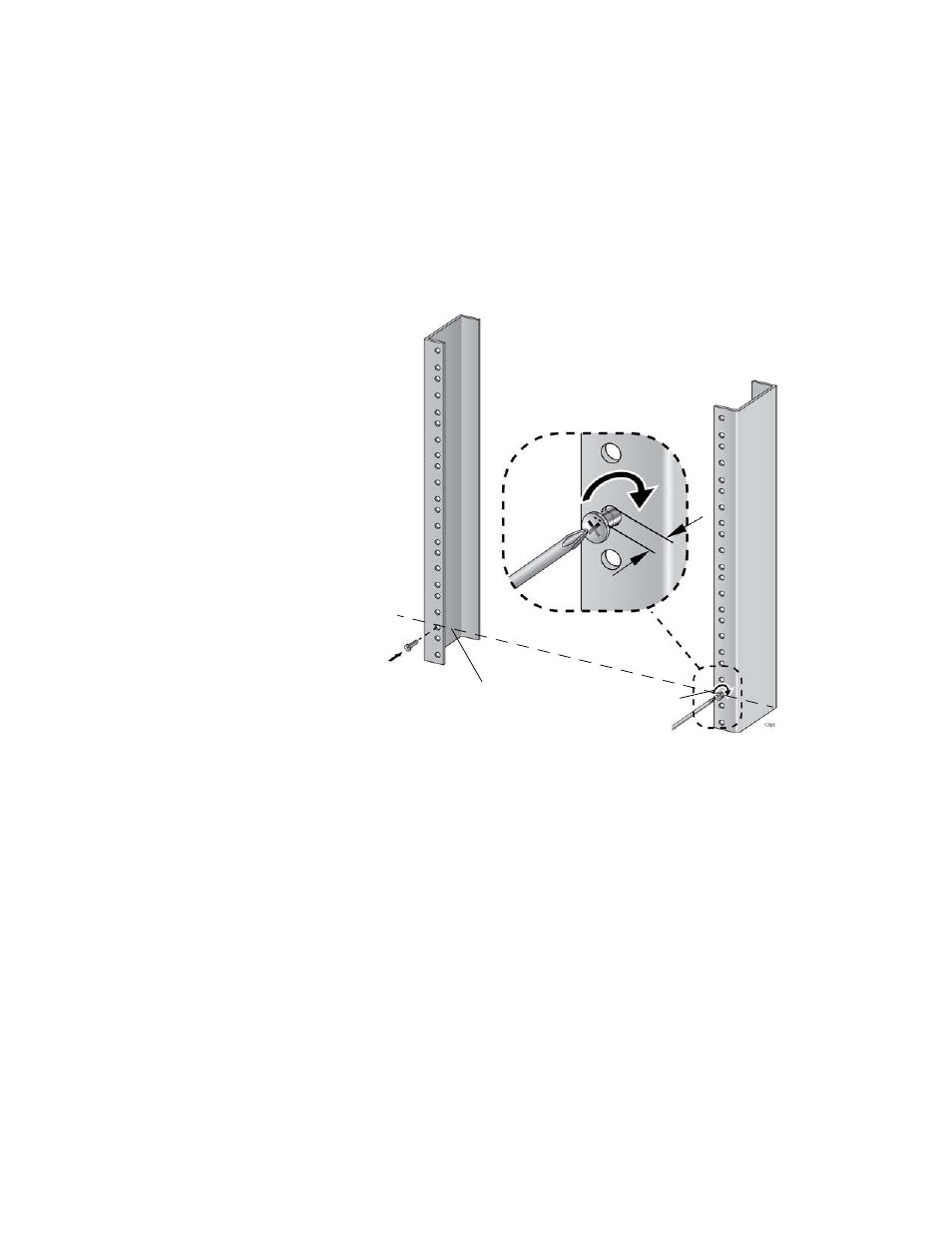 Figure 31: rack mounting hole locations | Allied Telesis AT-SBx81CFC960 User Manual | Page 93 / 322