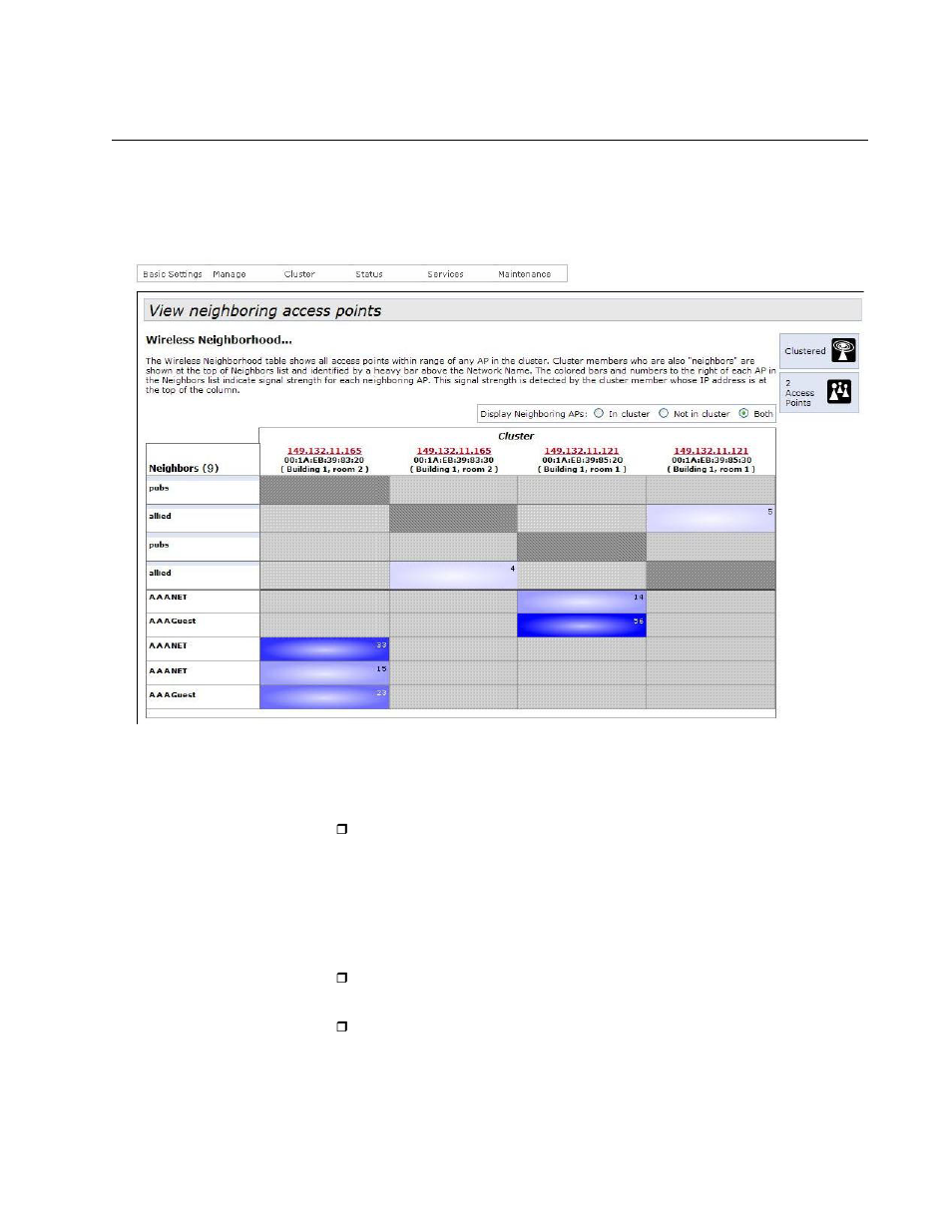 Figure 34: view neighboring access points window | Allied Telesis AT-TQ Series User Manual | Page 113 / 172