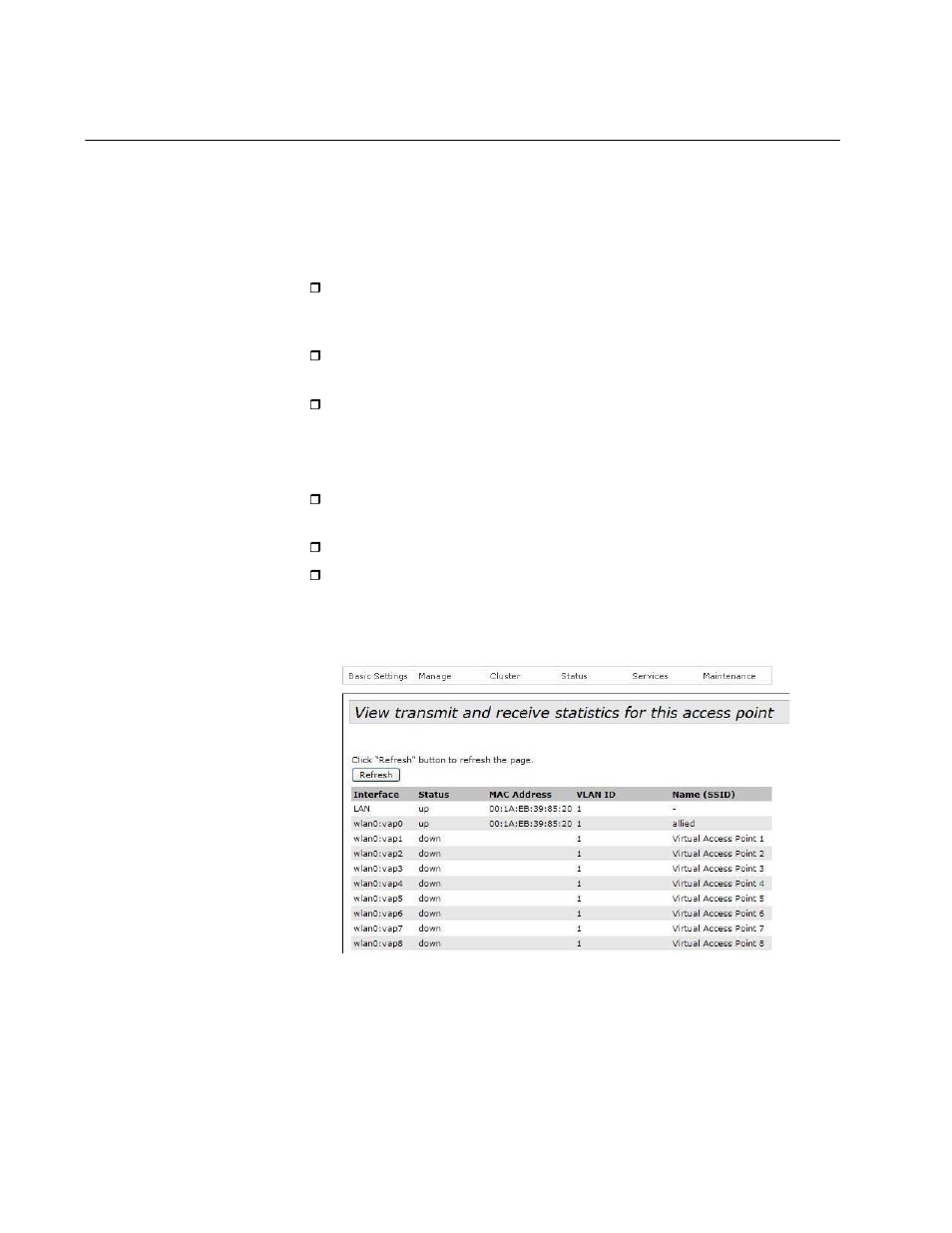 Displaying statistics | Allied Telesis AT-TQ Series User Manual | Page 130 / 172