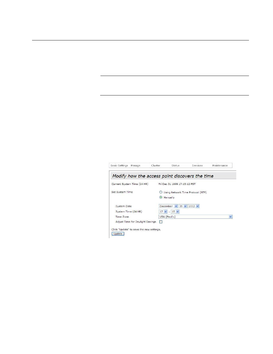 Manually setting the date and time | Allied Telesis AT-TQ Series User Manual | Page 157 / 172