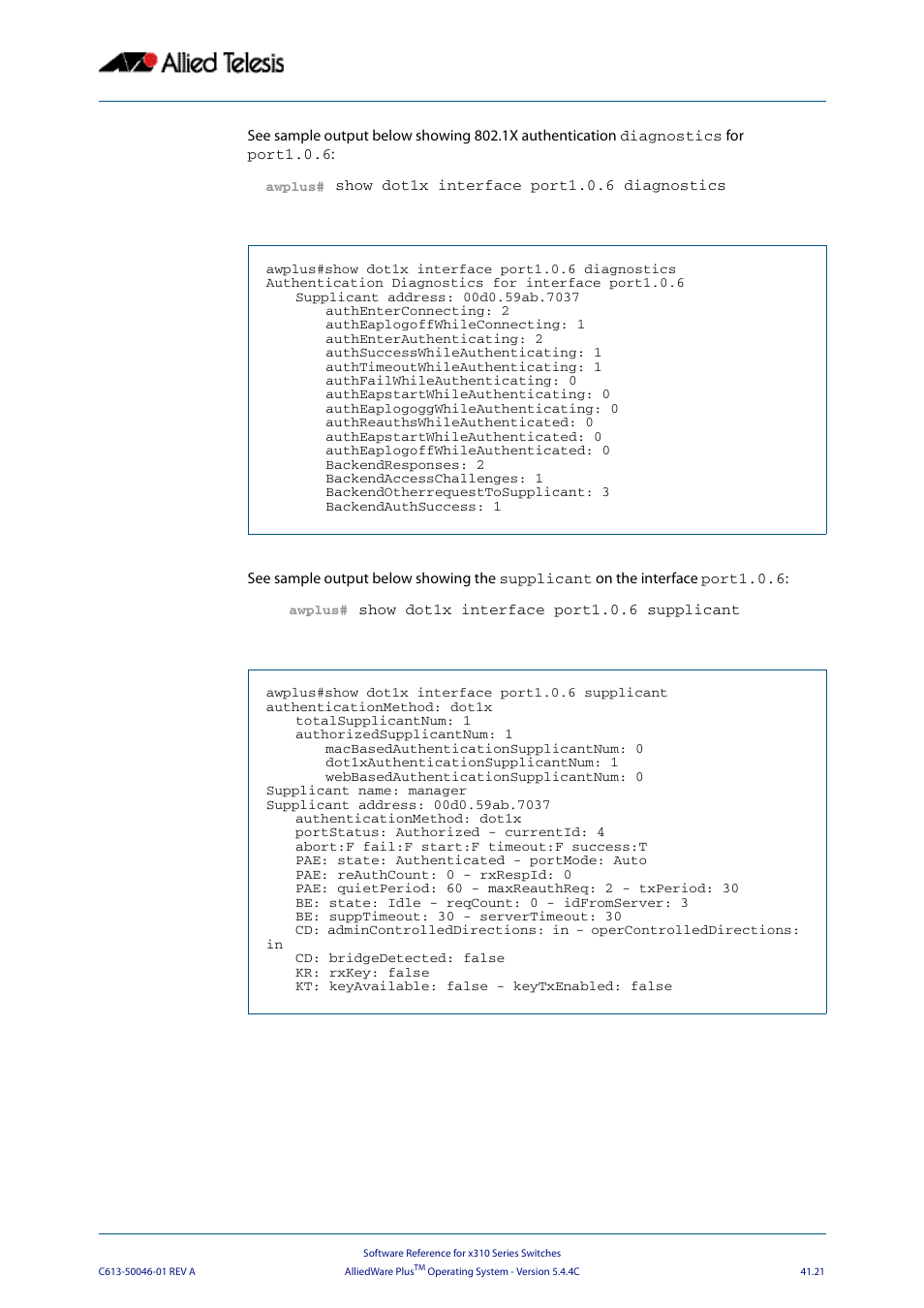 Allied Telesis AlliedWare Plus Operating System Version 5.4.4C (x310-26FT,x310-26FP,x310-50FT,x310-50FP) User Manual | Page 1087 / 2220