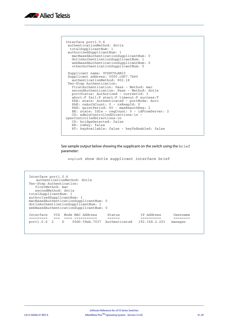 Allied Telesis AlliedWare Plus Operating System Version 5.4.4C (x310-26FT,x310-26FP,x310-50FT,x310-50FP) User Manual | Page 1095 / 2220