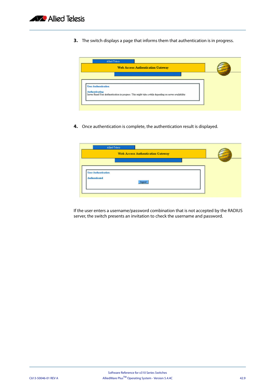 Allied Telesis AlliedWare Plus Operating System Version 5.4.4C (x310-26FT,x310-26FP,x310-50FT,x310-50FP) User Manual | Page 1105 / 2220