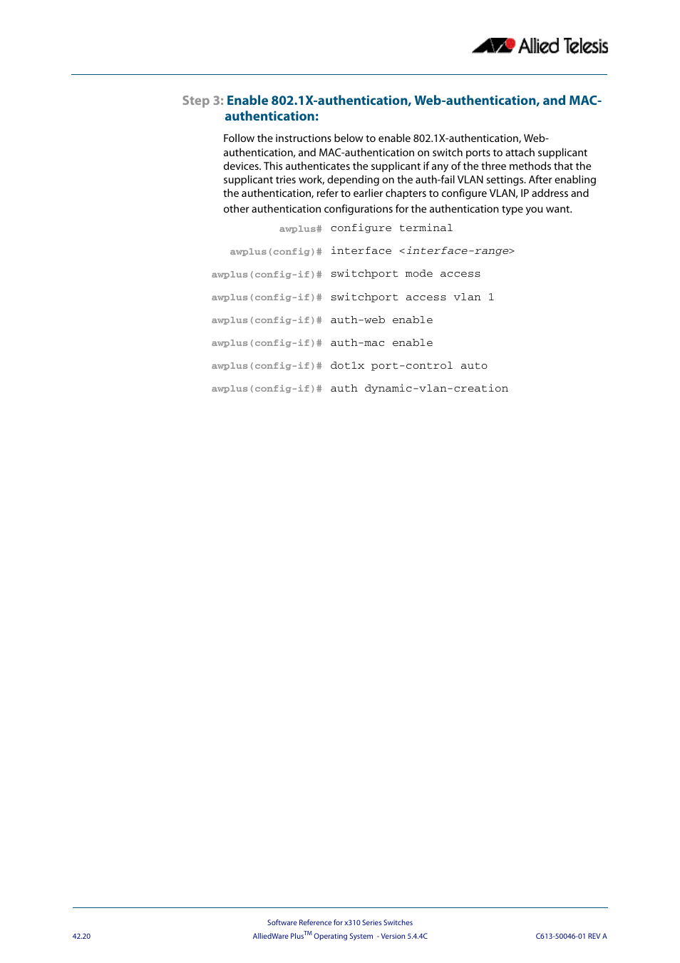 Allied Telesis AlliedWare Plus Operating System Version 5.4.4C (x310-26FT,x310-26FP,x310-50FT,x310-50FP) User Manual | Page 1116 / 2220